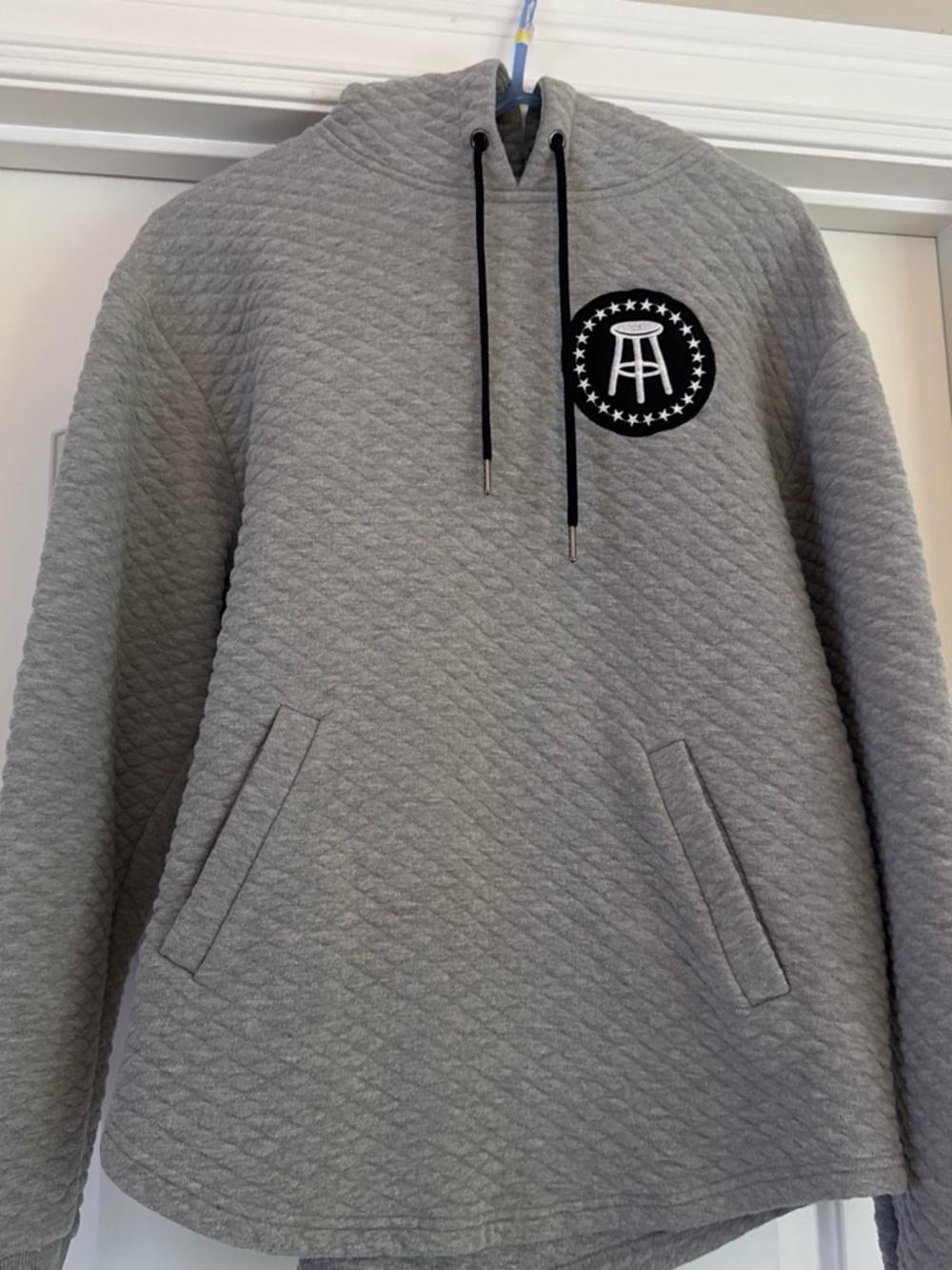 Barstool Quilted Gray Pullover Hoodie